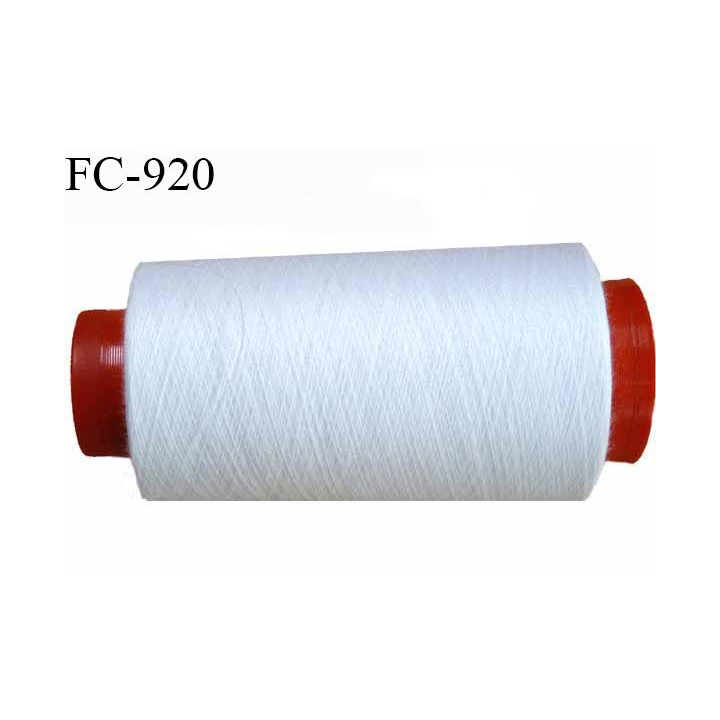 Cone 1000 m fil Polyester n° 80 couleur blanc  longueur 1000 mètres fil européen bobiné en France certifié oeko tex