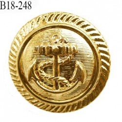 bouton 18 mm en pvc couleur or doré brillant en pvc très joli ancre marine la couleur est celle d'une pièce d'or diamètre 18 mm