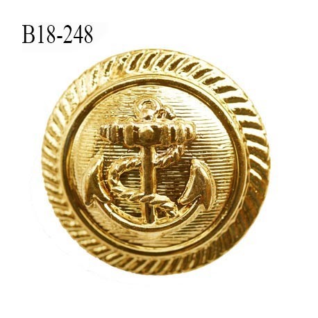 bouton 18 mm en pvc couleur or doré brillant en pvc très joli ancre marine la couleur  est celle d'une pièce d'or diamètre 18 mm