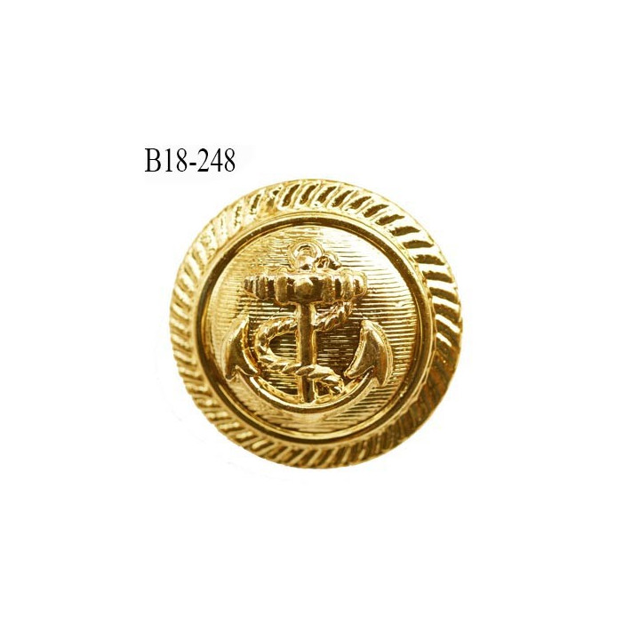 bouton 18 mm en pvc couleur or doré brillant en pvc très joli ancre marine la couleur  est celle d'une pièce d'or diamètre 18 mm