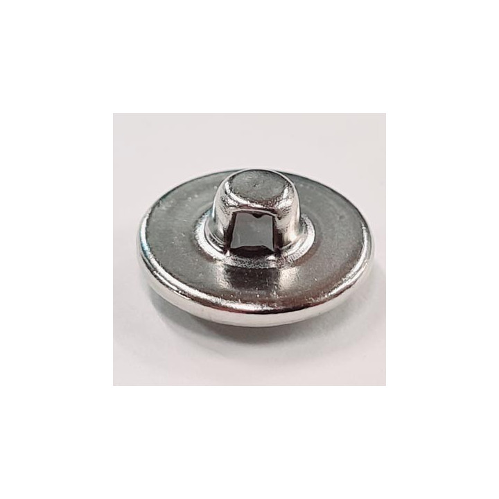 Bouton 12 mm en métal chromé et nacre gris transparent accroche avec un anneau  diamètre 12 millimètres prix à la pièce
