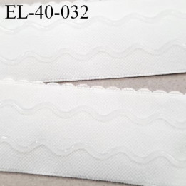 Elastique 40 mm picot  lingerie anti-glisse haut de gamme couleur écru largeur 40 mm fabriqué en France prix au mètre