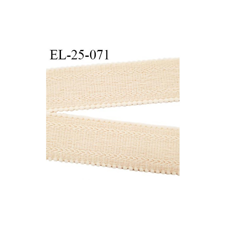 Elastique 25 mm bretelle et lingerie picot très doux couleur chair clair forte élasticité fabriqué en France prix au mètre