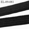 Elastique plat 9 mm couleur noir souple allongement 170 % bonne élasticité largeur 9 mm prix au mètre