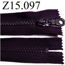 fermeture zip à glissière longueur 15 cm couleur violet foncé prune non séparable zip nylon largeur 3.3 cm largeur du zip 5 mm