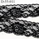 Dentelle noir 55 mm synthétique lycra élastique extensible couleur noir motif fleur largeur 55 mm prix au mètre