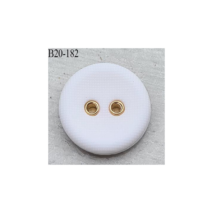 Bouton 20 mm en pvc couleur blanc naturel 2 trous passage or diamètre 20 mm épaisseur 5 mm prix à la pièce