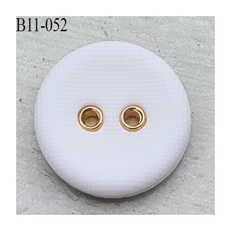 Bouton 11 mm en pvc couleur blanc naturel 2 trous passage or diamètre 11 mm épaisseur 4 mm prix à la pièce