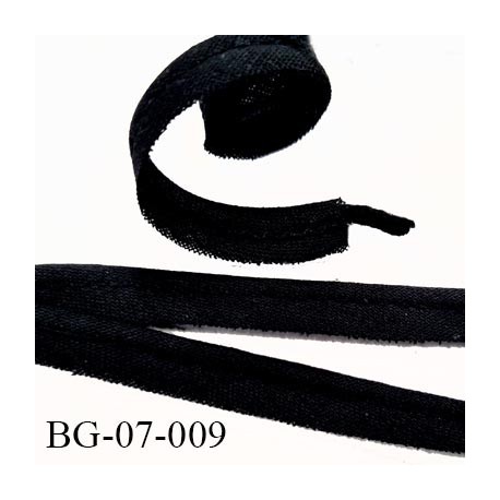 Passepoil 10 mm couleur noir 100 % coton largeur 7 mm lien coton intérieur 2 mm largeur 10 mm prix du mètre