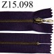 fermeture éclair longueur 15 cm couleur violet prune foncé non séparable zip métal largeur 2.8 cm