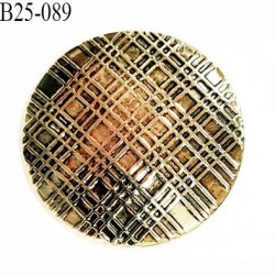 Bouton 25 mm pvc couleur doré et incrusté noir diamètre 25 millimètres épaisseur 4 mm plus anneau 4 mm