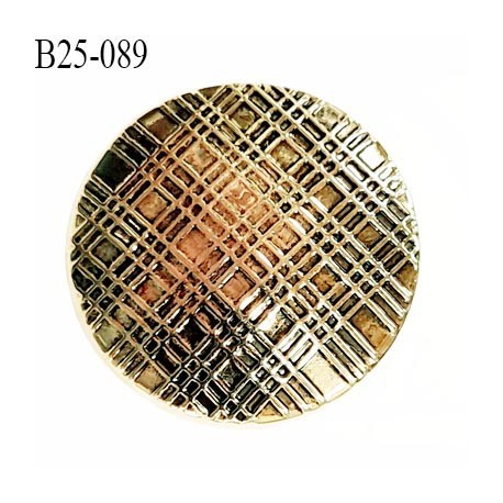 Bouton 25 mm pvc couleur doré et incrusté noir diamètre 25 millimètres épaisseur 4 mm plus anneau 4 mm