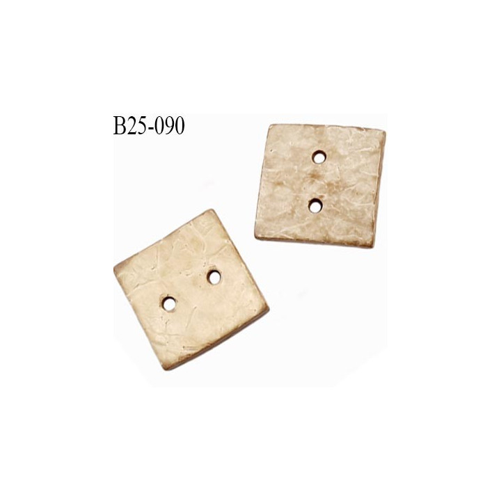 Bouton 25 mm en coco couleur bois clair coco  coté 25 mm en coco épaisseur 3.2 mm prix à la pièce