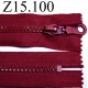 fermeture éclair longueur 15 cm couleur rouge bordeau non séparable zip nylon largeur 3.3 cm largeur du zip 5 mm
