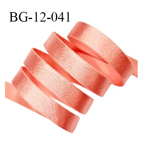 Devant bretelle 12 mm en polyamide attache bretelle rigide pour anneaux couleur rose orangé brillant haut de gamme prix au mètre