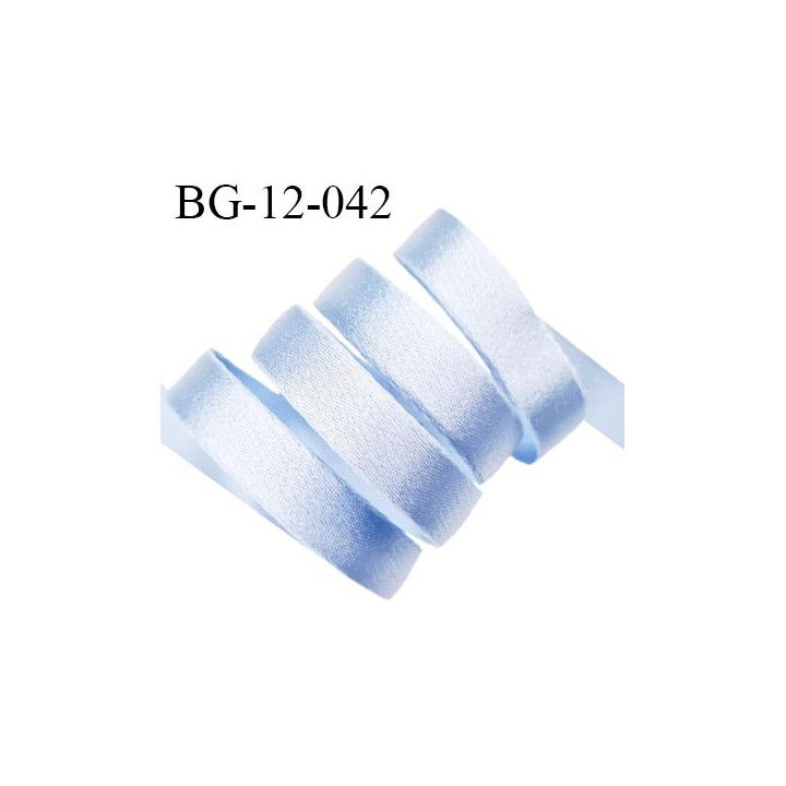 Devant bretelle 12 mm en polyamide attache bretelle rigide pour anneaux couleur bleu ciel brillant haut de gamme prix au mètre