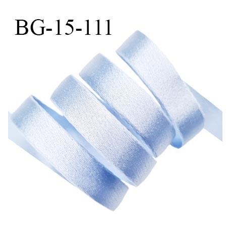 Devant bretelle 15 mm en polyamide attache bretelle rigide pour anneaux couleur bleu ciel brillant haut de gamme prix au mètre