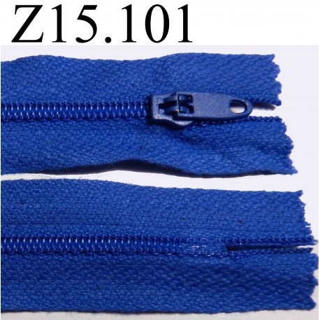 fermeture longueur 15 cm couleur bleu non séparable zip nylon largeur 2.4 cm