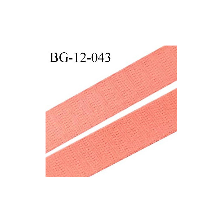 Devant bretelle 12 mm en polyamide attache bretelle rigide pour anneaux couleur rose orangé haut de gamme prix au mètre