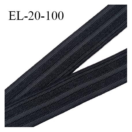 Elastique polygomme 20 mm couleur noir haut de gamme smock séchage rapide largeur 20 mm prix au mètre