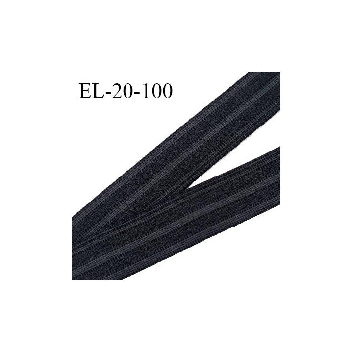 Elastique polygomme 20 mm couleur noir haut de gamme smock séchage rapide largeur 20 mm prix au mètre