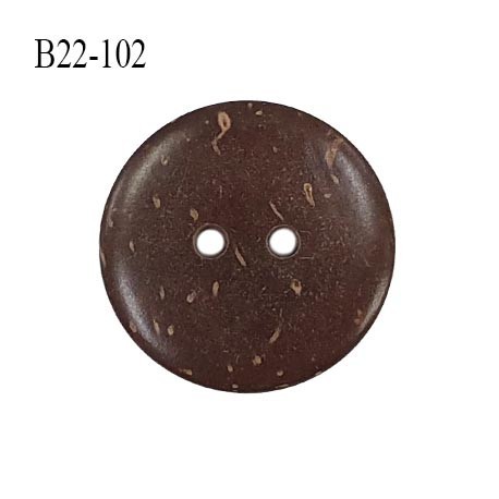 Bouton 22 mm coco couleur marron 2 trous diamètre 22 mm épaisseur 4 mm prix à l'unité
