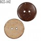 Bouton 22 mm coco couleur marron 2 trous diamètre 22 mm épaisseur 4 mm prix à l'unité