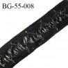 Galon frange 55 mm couleur noir avec chaînette couleur acier largeur 55 mm prix au mètre