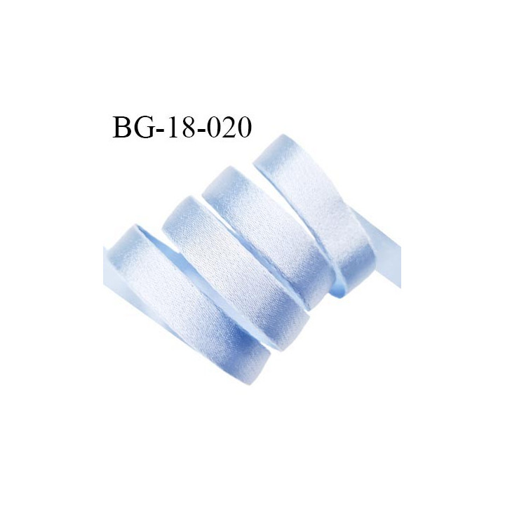 Devant bretelle 18 mm en polyamide attache bretelle rigide pour anneaux couleur bleu ciel brillant prix au mètre