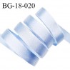 Devant bretelle 18 mm en polyamide attache bretelle rigide pour anneaux couleur bleu ciel brillant prix au mètre
