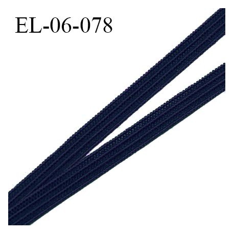 Elastique 6 mm spécial lingerie et couture couleur bleu marine grande marque fabriqué en France prix au mètre