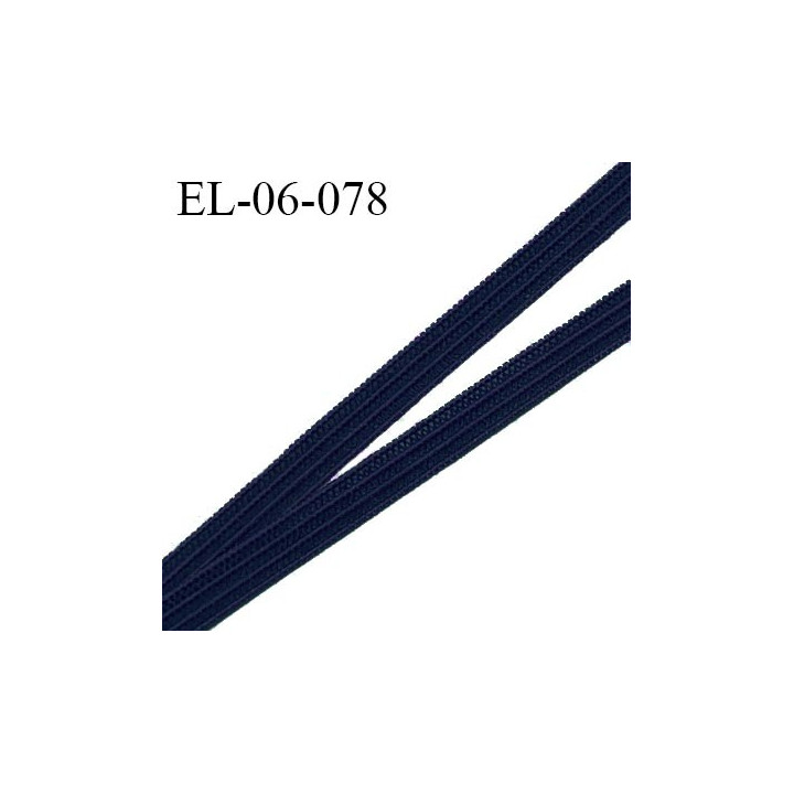 Elastique 6 mm spécial lingerie et couture couleur bleu marine grande marque fabriqué en France prix au mètre