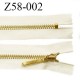 Fermeture zip 58 cm couleur beige longueur 58 cm largeur 2.8 cm non séparable glissière métal couleur doré prix à l'unité