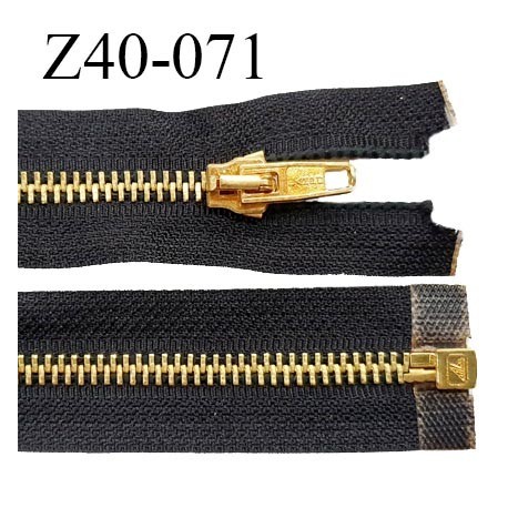 Fermeture 40 cm couleur noir séparable zip glissière en métal couleur doré prix à l'unité