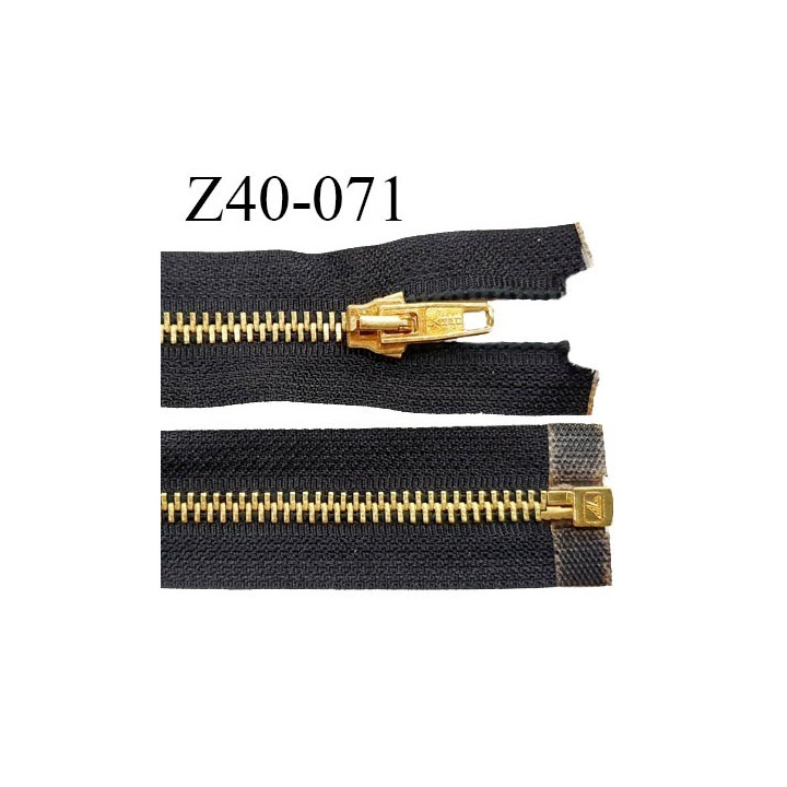 Fermeture 40 cm couleur noir séparable zip glissière en métal couleur doré prix à l'unité