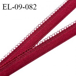 Elastique 9 mm bretelle et lingerie couleur bordeaux carmin largeur 9 mm haut de gamme Fabriqué en France prix au mètre