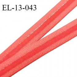 Elastique 13 mm anti-glisse haut de gamme couleur corail rose d'été fabriqué en France prix au mètre
