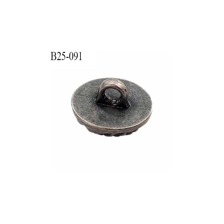 Bouton 25 mm couleur noir et acier accroche avec un anneau diamètre 25 mm épaisseur 5.5 mm prix à l'unité
