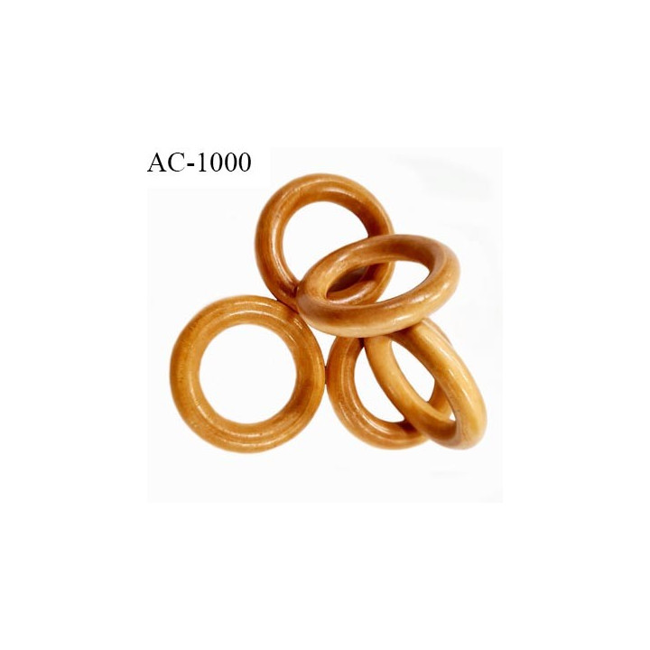 Anneau en bois vernis couleur bois clair diamètre extérieur 35 mm diamètre intérieur 22 mm épaisseur 6.5 mm prix à l'unité