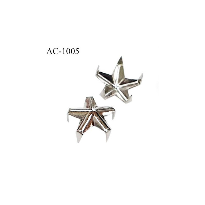 Embout à écraser clou étoile en métal couleur chrome diamètre 9 mm prix à l'unité