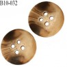 Bouton 10 mm couleur marbré beige et marron 4 trous diamètre 10 mm épaisseur 2 mm prix à l'unité