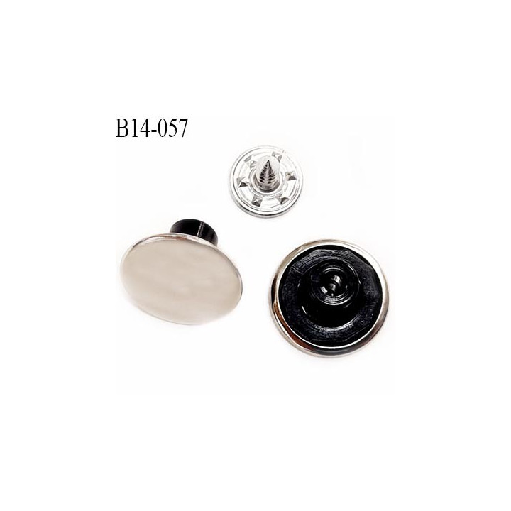 Bouton jeans 14 mm en métal couleur chromé avec le clou 14 millimètre prix pour le clou et le bouton