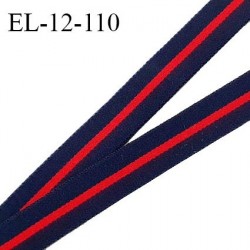 Elastique 12 mm lingerie haut de gamme fabriqué en France couleur bleu marine et rouge bonne élasticité prix au mètre