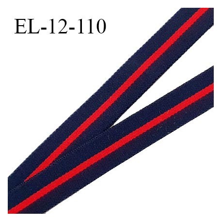 Elastique 12 mm lingerie haut de gamme fabriqué en France couleur bleu marine et rouge bonne élasticité prix au mètre