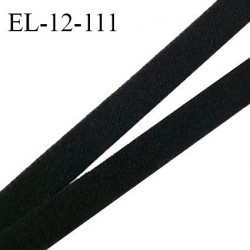 Elastique lingerie 12 mm haut de gamme couleur noir une face style velours très doux au toucher fabriqué en France prix au mètre