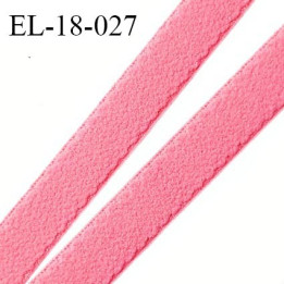 Elastique lingerie 18 mm haut de gamme couleur rose corail une face style velours fabriqué en France prix au mètre