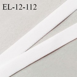 Elastique lingerie 12 mm haut de gamme couleur blanc une face style velours fabriqué en France prix au mètre