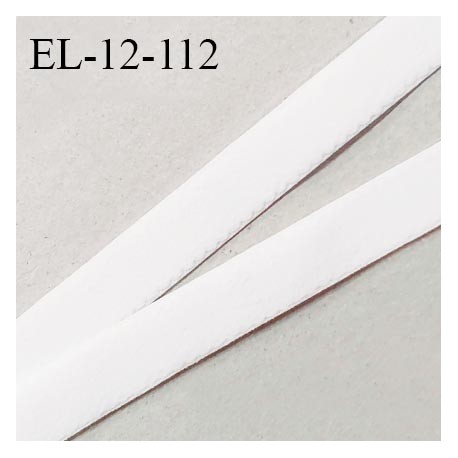 Elastique lingerie 12 mm haut de gamme couleur blanc une face style velours fabriqué en France prix au mètre