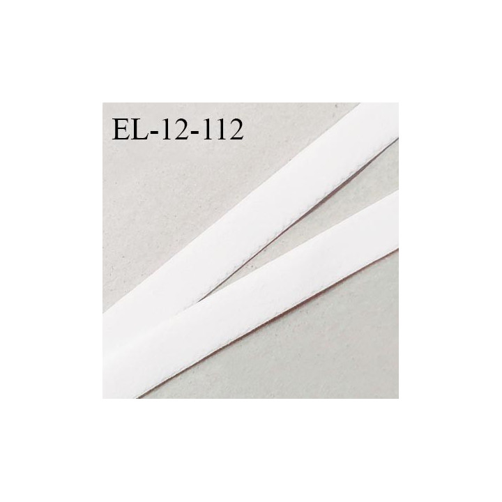 Elastique lingerie 12 mm haut de gamme couleur blanc une face style velours fabriqué en France prix au mètre