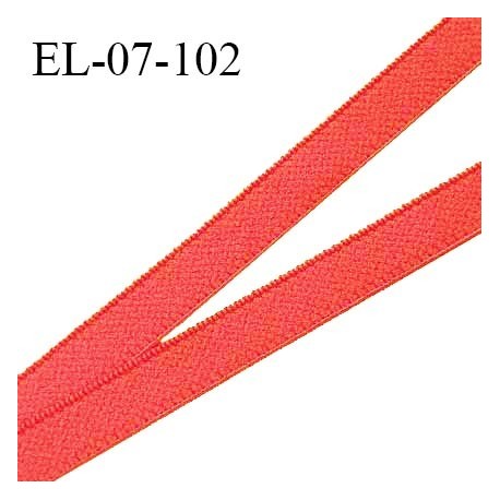 Elastique lingerie 7 mm haut de gamme couleur corail fabriqué en France prix au mètre